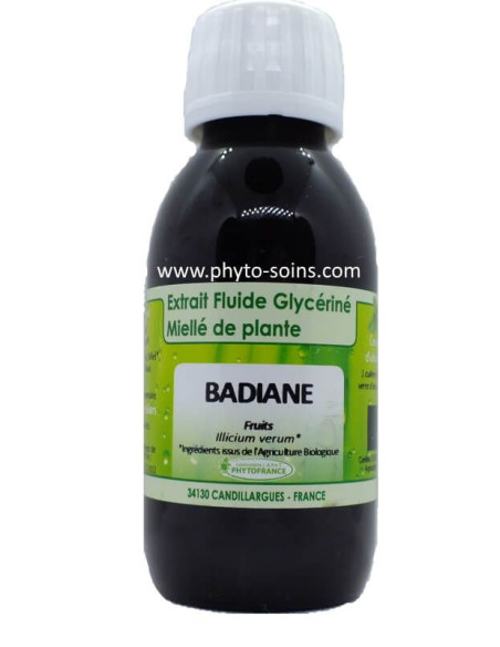 Extrait fluide glycériné miellé de Badiane BIO Phytofrance | phyto-soins 