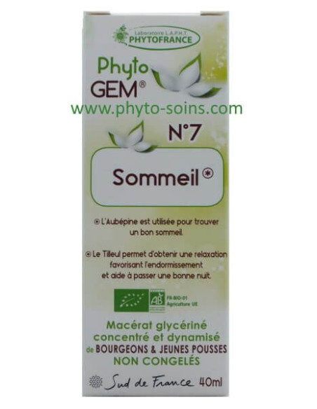 Phyto'gem BIO 7 sommeil laboratoire phytofrance | phyto-soins
