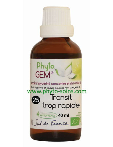 Phyto'gem BIO n°25 transit trop rapide laboratoire phytofrance | phyto-soins