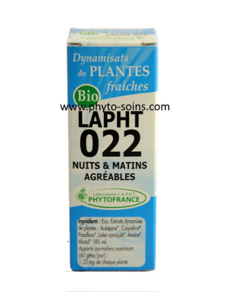 LAPHT 022 Nuits et matins agréables laboratoire phytofrance | phyto-soins LAPHT 022 Nuits et matins agréables laboratoire phytofrance | phyto-soins