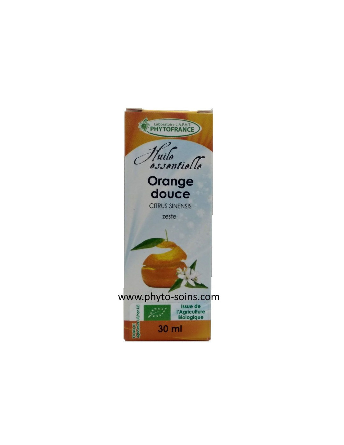 Huile essentielle d'orange douce bio 10ml Phytofrance