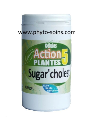 Gélules action 5 plantes sugar'cholest, baisse le cholestérol et la glycémie