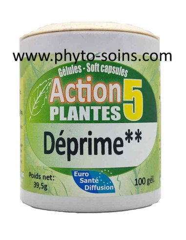 Gélules action 5 plantes déprime phytofrance
