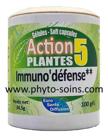 Gélules action 5 plantes immuno'défense laboratoire phytofrance