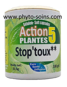 Gélules action 5 plantes Stop'toux laboratoire phytofrance