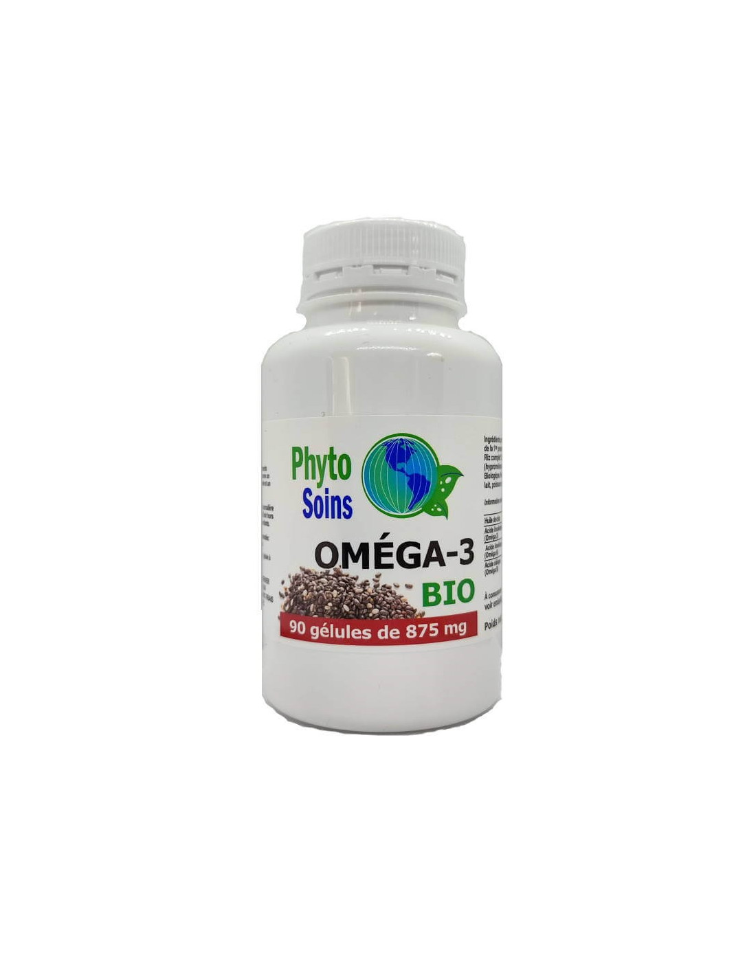 Gélules d'huile de Chia BIO riche en oméga 3 (acide alpha-linolénique)