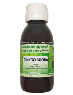 Extrait fluide glycériné miellé de Ginkgo biloba frais et BIO