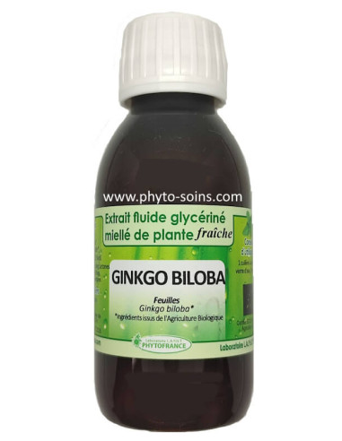 Extrait fluide glycériné miellé de Ginkgo biloba frais et BIO