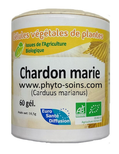 Boite de 60 gélules de Chardon marie fruit BIO (200mg)