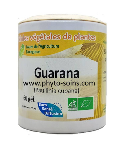 Boite de 60 gélules de Guarana BIO (Paullinia cupana) 300mg