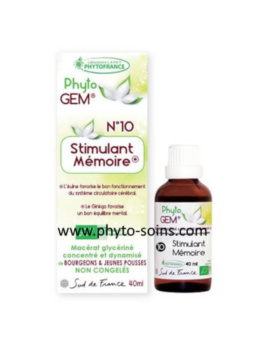 Phyto'gem 10 stimulant mémoire BIO phytofrance phyto-soins