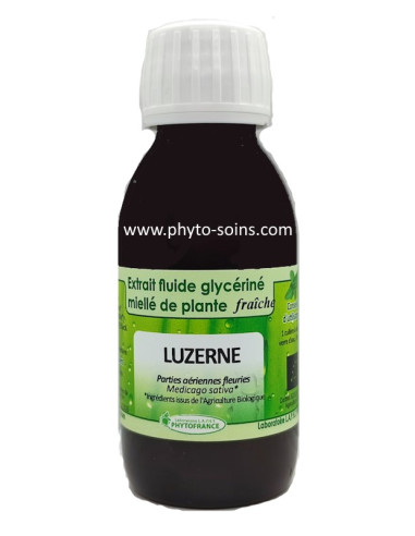 Extrait fluide glycériné miellé de Luzerne (Alfalfa) fraiche et BIO