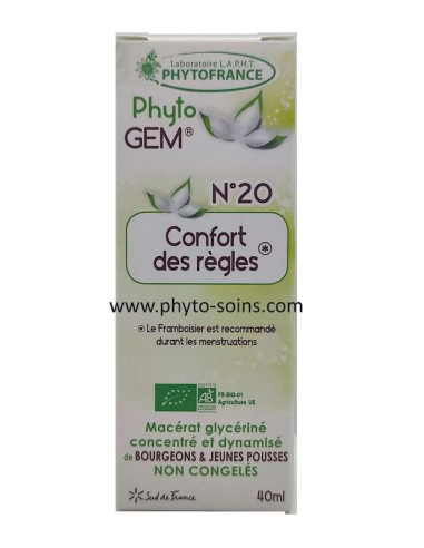 phyto'gem 20 confort des règles laboratoire phytofrance | phyto-soins