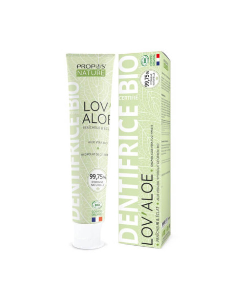 Dentifrice naturel à l'aloé vera BIO fraicheur et éclat propos nature par phyto-soins