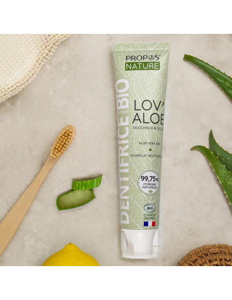 Dentifrice naturel à l'aloé vera BIO fraicheur et éclat