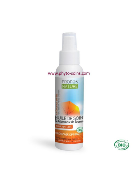 Huile de soin Sublimateur de bronzage 100% naturel laboratoire propos'nature par phyto-soins