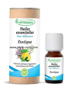 Mélange d'huiles essentielles BIO exotique pour diffuseur phytofrance phyto-soins