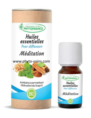 Mélange d'huiles essentielles BIO Méditation phytofrance phyto-soins