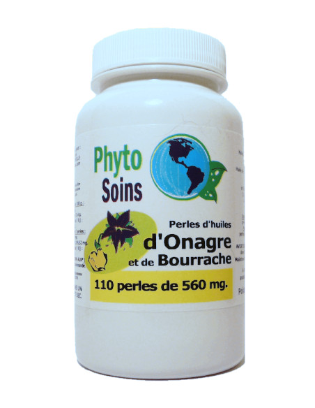 Capsules d'huiles d'onagre et de bourrache phytosoins