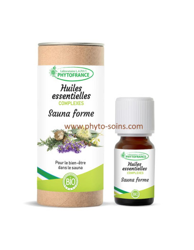 complexe "saunaforme" des huiles essentielles pour le bien être dans le sauna hammam phytofrance par phyto-soins