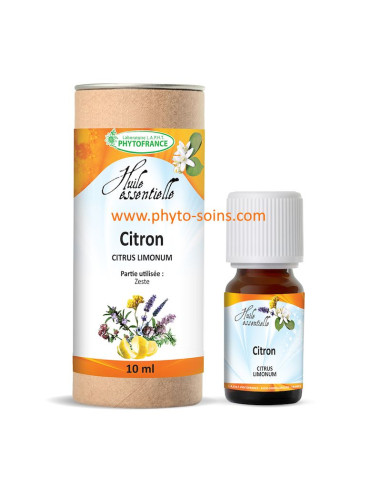 Huile essentielle de Citron BIO, pure et naturelle phytofrance par phyto-soins