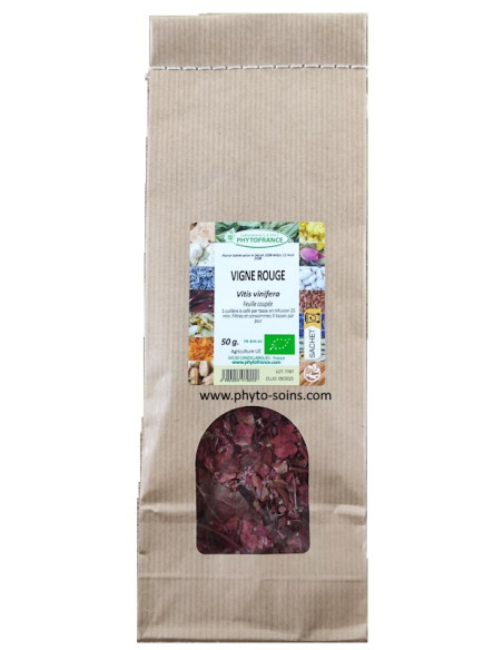 Sachet de Vigne rouge BIO (vitis vinifera) 50g pour tisane phytofrance par phyto-soins