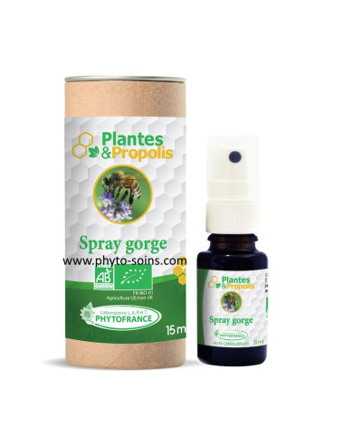 Spray gorge BIO à la propolis et aux huiles essentielles phytofrance par phyto-soins