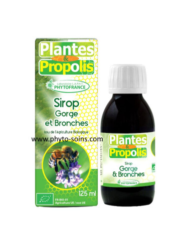 Sirop aux plantes, à la propolis et aux huiles essentielles BIO phytofrance par phyto-soins