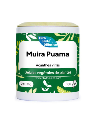 Boite de 100 gélules Muira Puama- bois bandé- 240mg phytofrance par phyto-soins