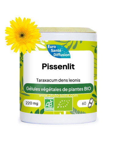 Boite de 60 gélules de Pissenlit (Taraxacum dens leonis racine) BIO 220mg