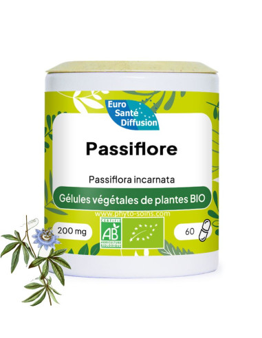 Boite de 60 ou 250 gélules de Passiflore (Passiflora incarnata) BIO 200mg phytofrance par phyto-soins