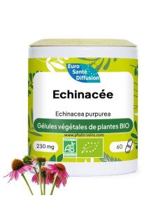 Boite de 60 gélules d'Echinacée pourpre BIO (Échinacea purpurea) 230mg phytofrance par phyto-soins