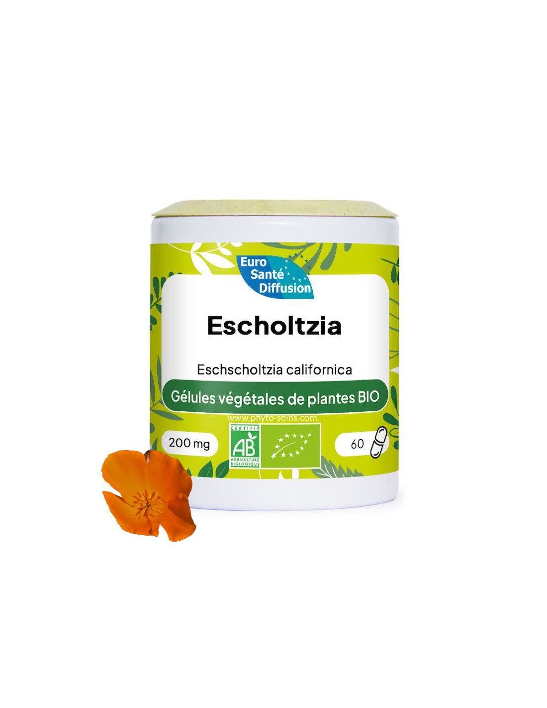 Boite de 60 ou 250 gélules d'Eschscholtzia BIO (Eschscholtzia californica)200mg - Phytofrance