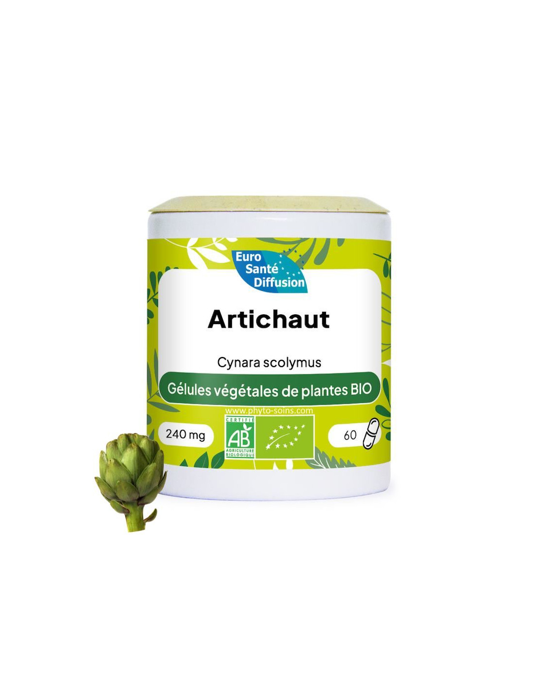 Boite de 60 ou 250 Gélules d'Artichaut BIO (Cynara Scolymus) 240mg - Phytofrance