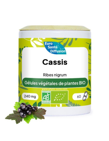 Boite de 60 ou 250 gélules de Cassis BIO (Ribes nigrum) 240mg