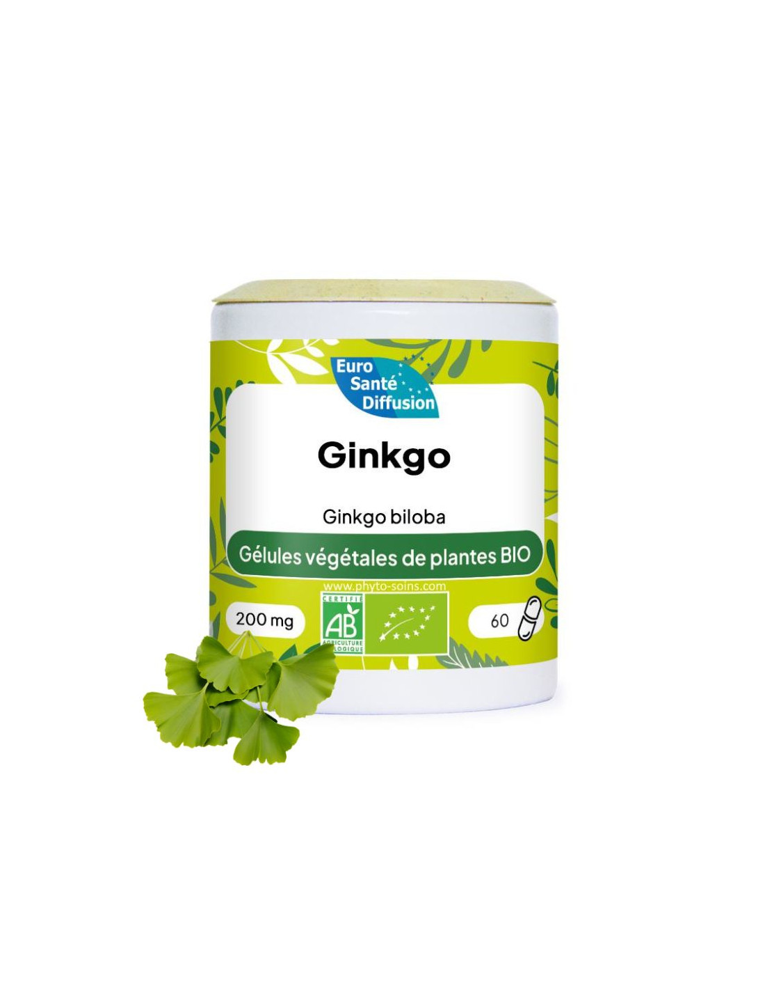 Boite de 60 ou 250 gélules de Ginkgo biloba BIO 200mg