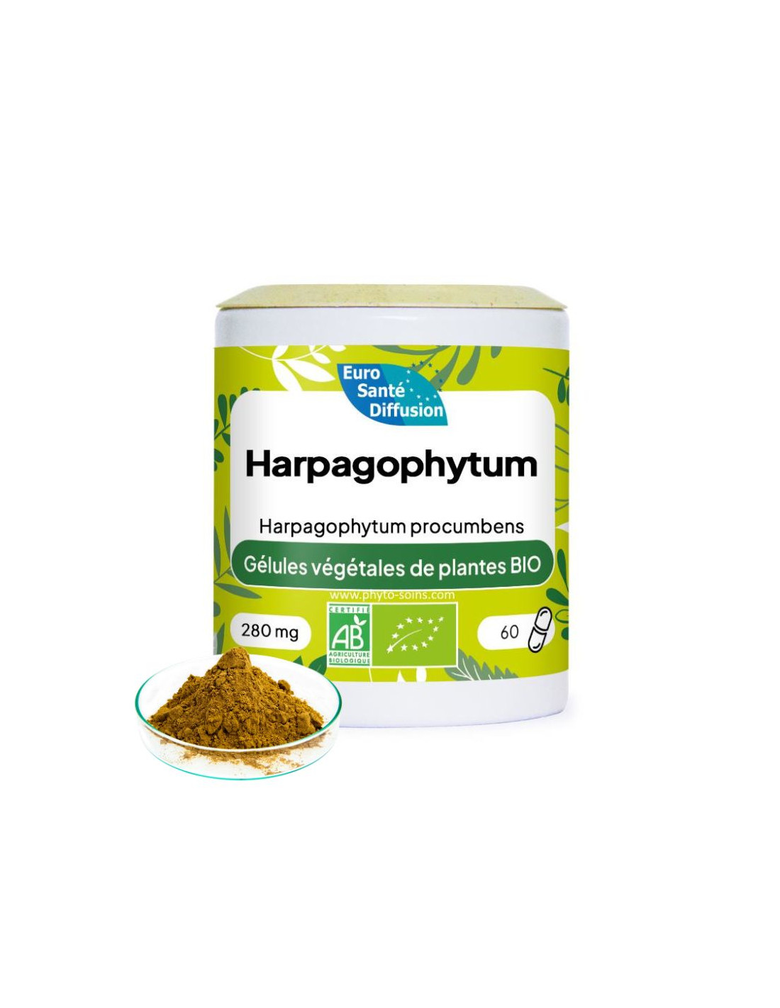 Boite de 60 ou 250 gélules de racine d'Harpagophytum BIO 280mg