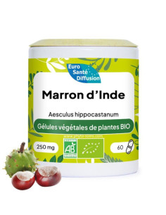 Boite de 60 ou 250 gélules de Marron d'Inde BIO 250mg phytofrance par phyto-soins