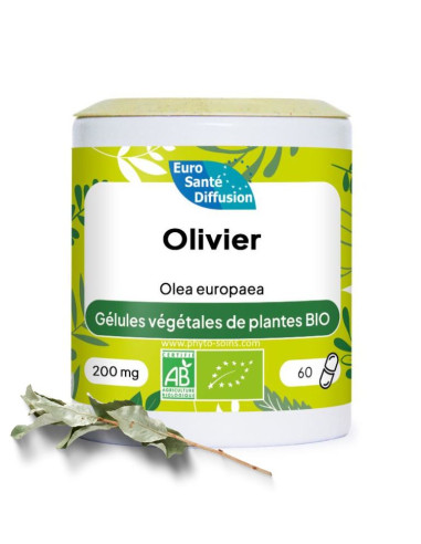 Boite de 60 ou 250 gélules d'olivier BIO 200mg