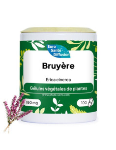 Boite de 100 ou 250 gélules de Bruyère 180mg phytofrance par phyto-soins