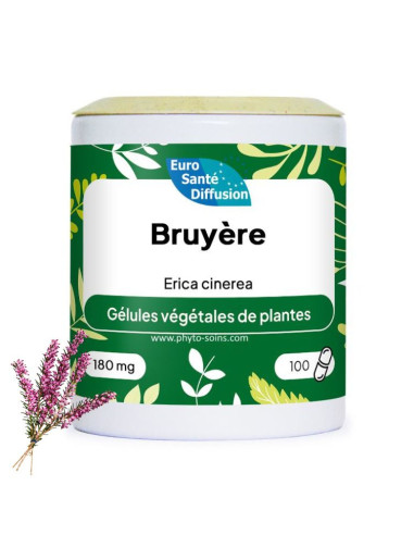 Boite de 100 ou 250 gélules de Bruyère 180mg phytofrance par phyto-soins