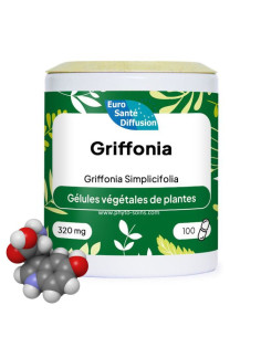 Boite de 100 ou 250 gélules de Griffonia (Griffonia Simplicifolia) 320mg phytofrance