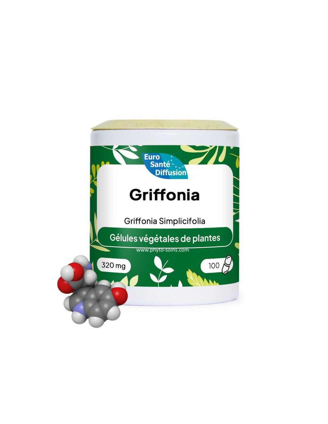 Boite de 100 ou 250 gélules de Griffonia (Griffonia Simplicifolia) 320mg - Phytofrance