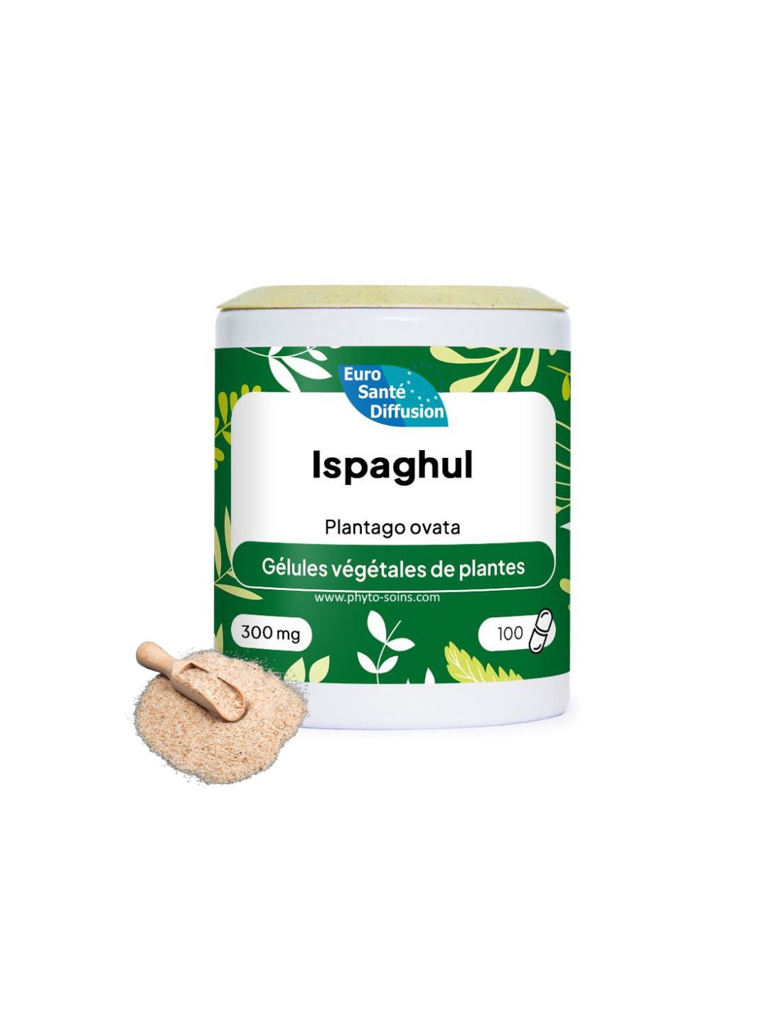 Boite de 100 ou 250 gélules d'Ispaghul (Plantago ovata) 300mg - Phytofrance