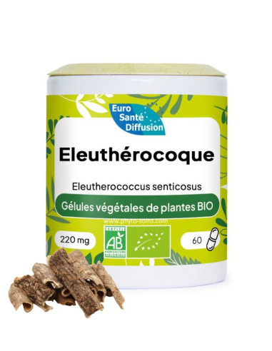 Boite de 60 ou 250 gélules d'Eleuthérocoque (Eleutherococcus senticosus) BIO 220mg phytofrance