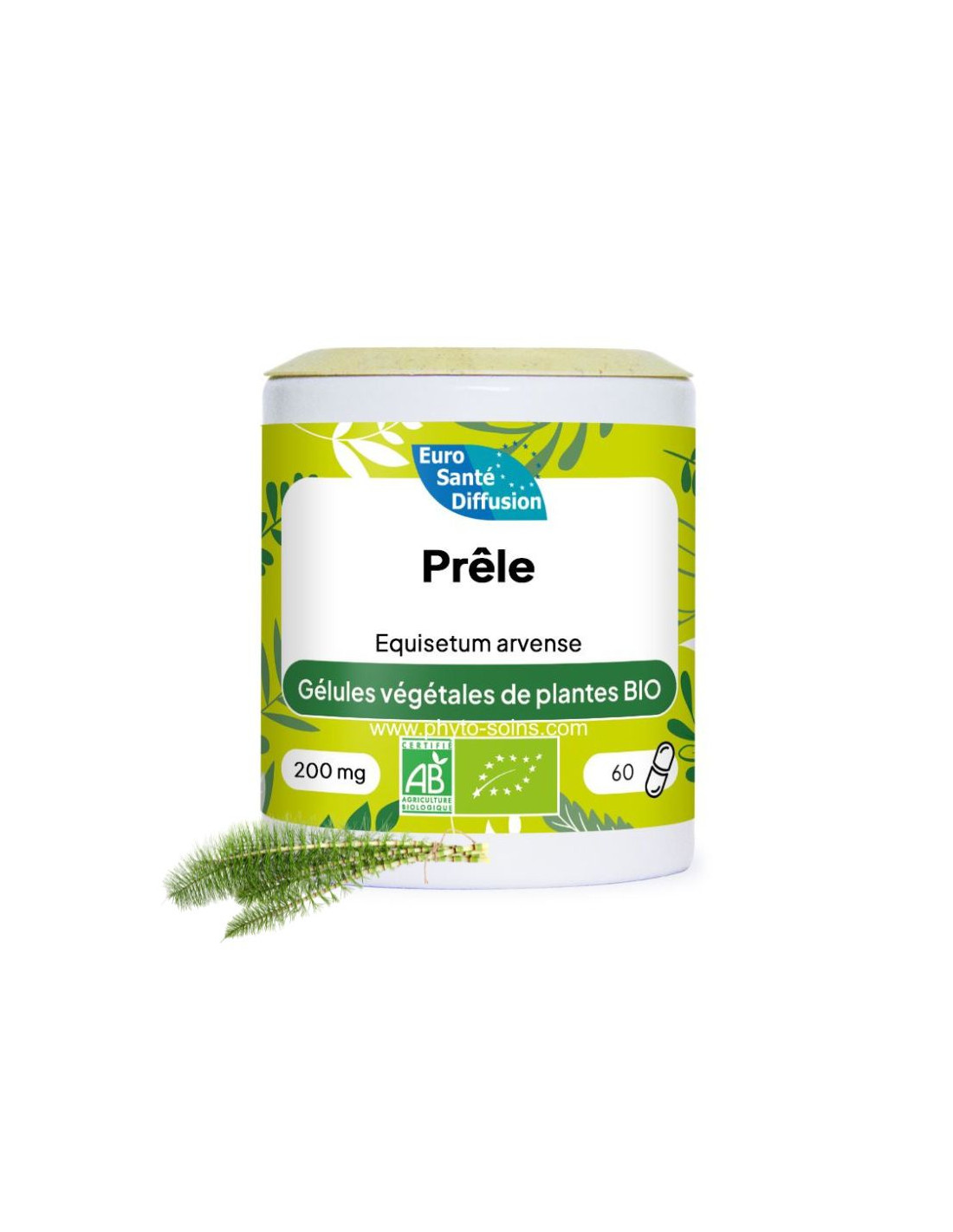 Boite de 60 ou 250 gélules de Prêle (Equisetum arvense) BIO 200mg - Phytofrance