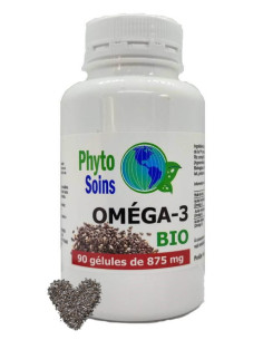 90 Gélules d'huile de Chia BIO riche en oméga 3-6-9 végétal phyto-soins