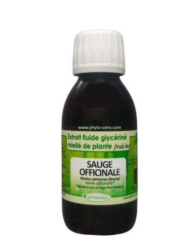 Extrait fluide glycériné miellé de Sauge officinale fraiche et BIO phytofrance