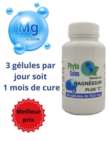 90 Gélules magnésium / B6 cure d'un mois - Phyto-soins