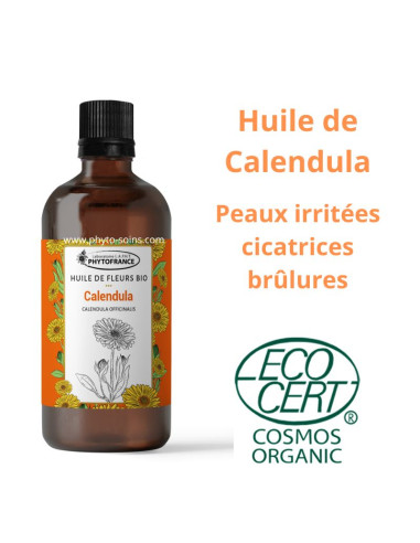 Huile solarisée de Calendula 100ml – Bio & 100 % naturelle - Phytofrance